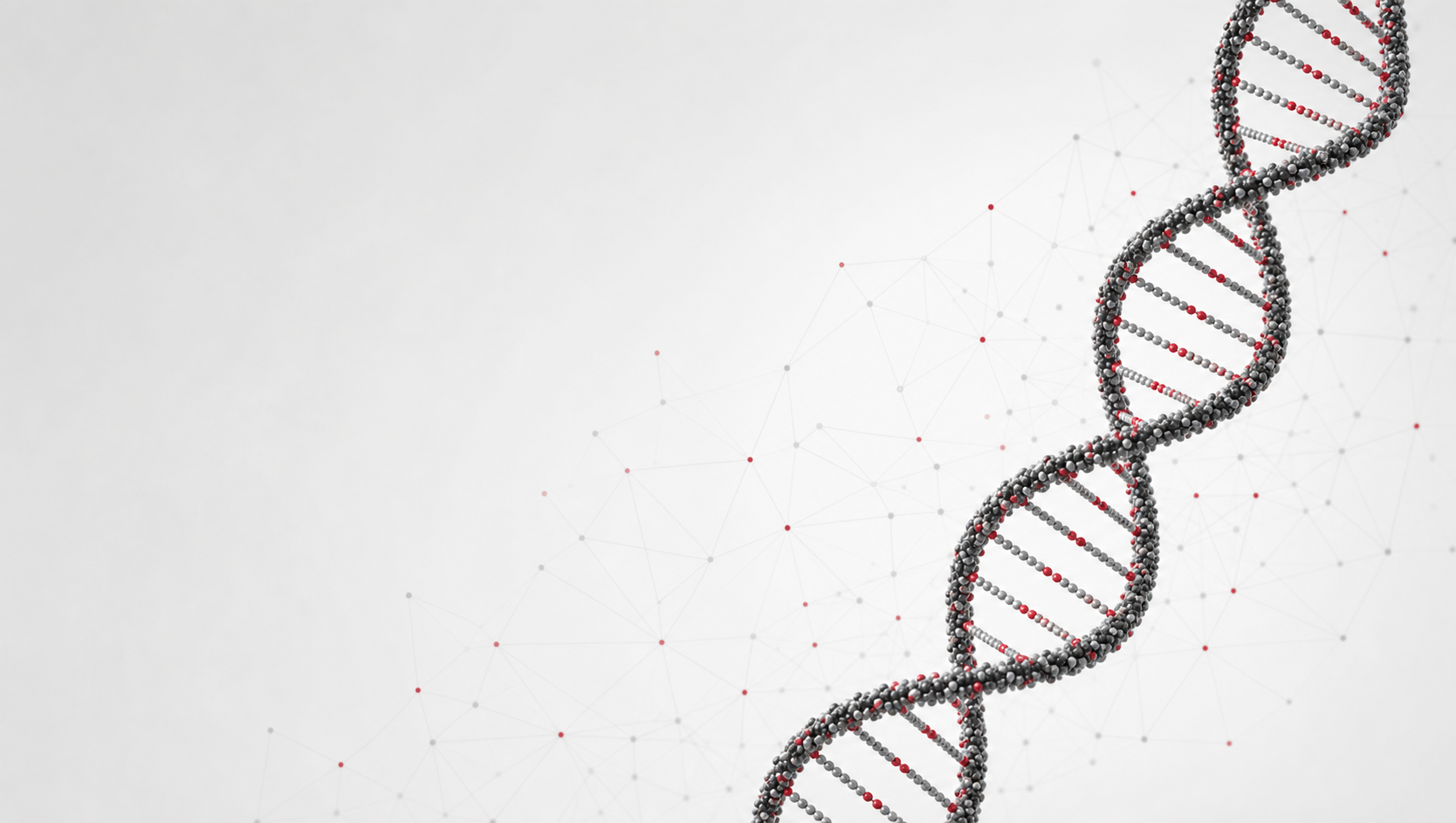 DNA double helix with molecular network artwork
